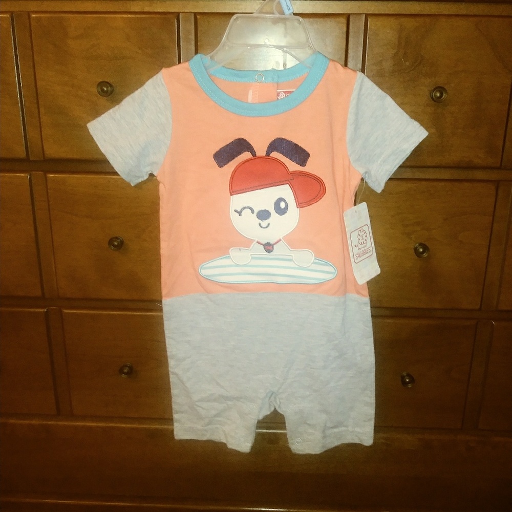 💥4/$20 NWT BABY BOYS SHORTALL, 3-6 MONTHS